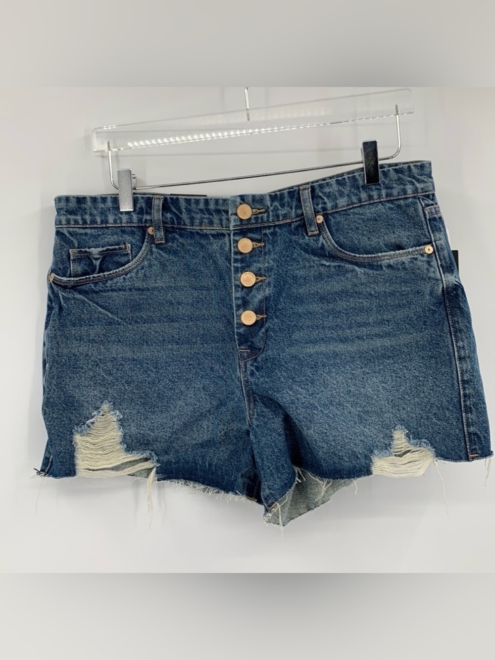 Blank NYC Barrow Vintage high-rise denim jean shorts cut-off distressed new 31